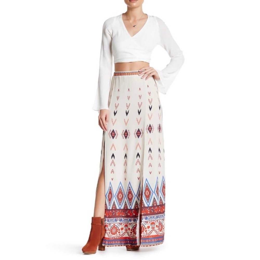 Tribal Print Maxi Skirt